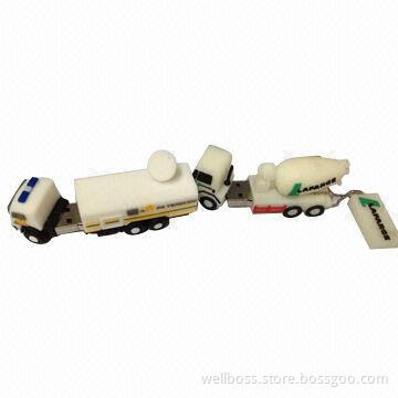 3D PVC USB Flash Drive in Truck Shape, OEM/ODM Orders are Welcome